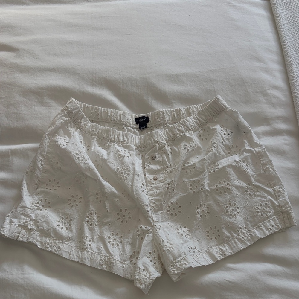 GAP White Eyelet Pajama Shorts